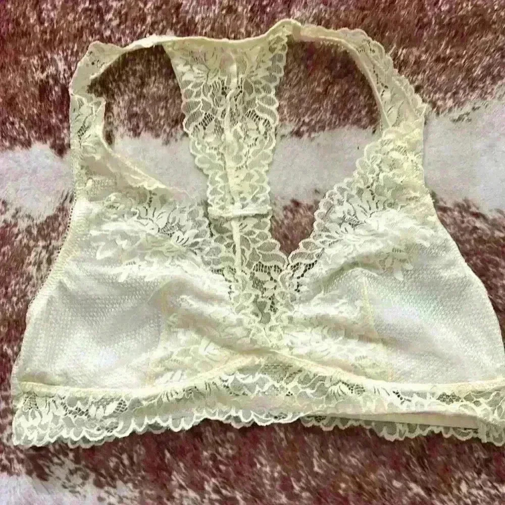Maidenform Ivory Lace Halter‎ Style Bralette Size Medium